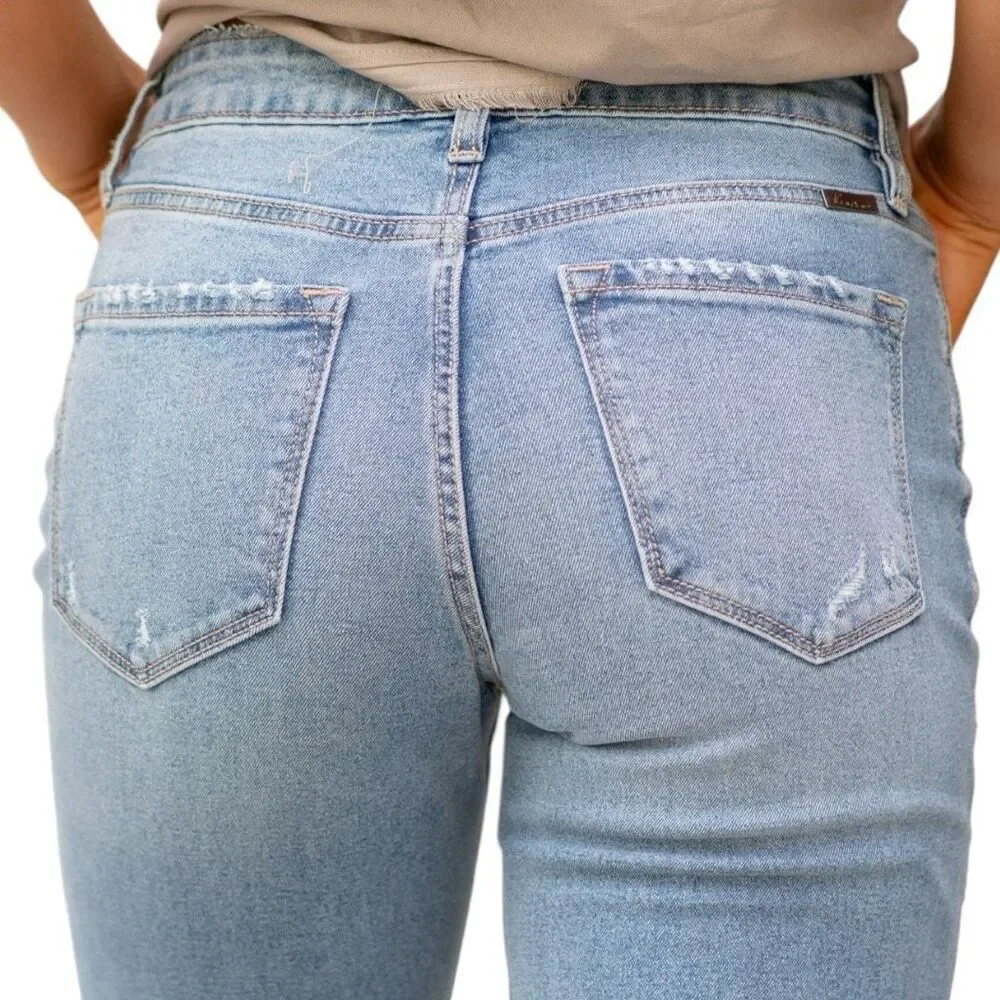 KanCan Light Wash High Rise Slim Wide Leg Jeans Size 13/30 NWT - Picture 8 of 13